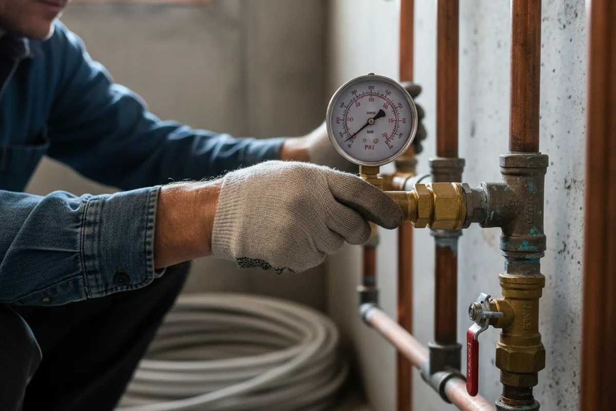 Pressure testing a repaired line during Water Line Repair in Westborough